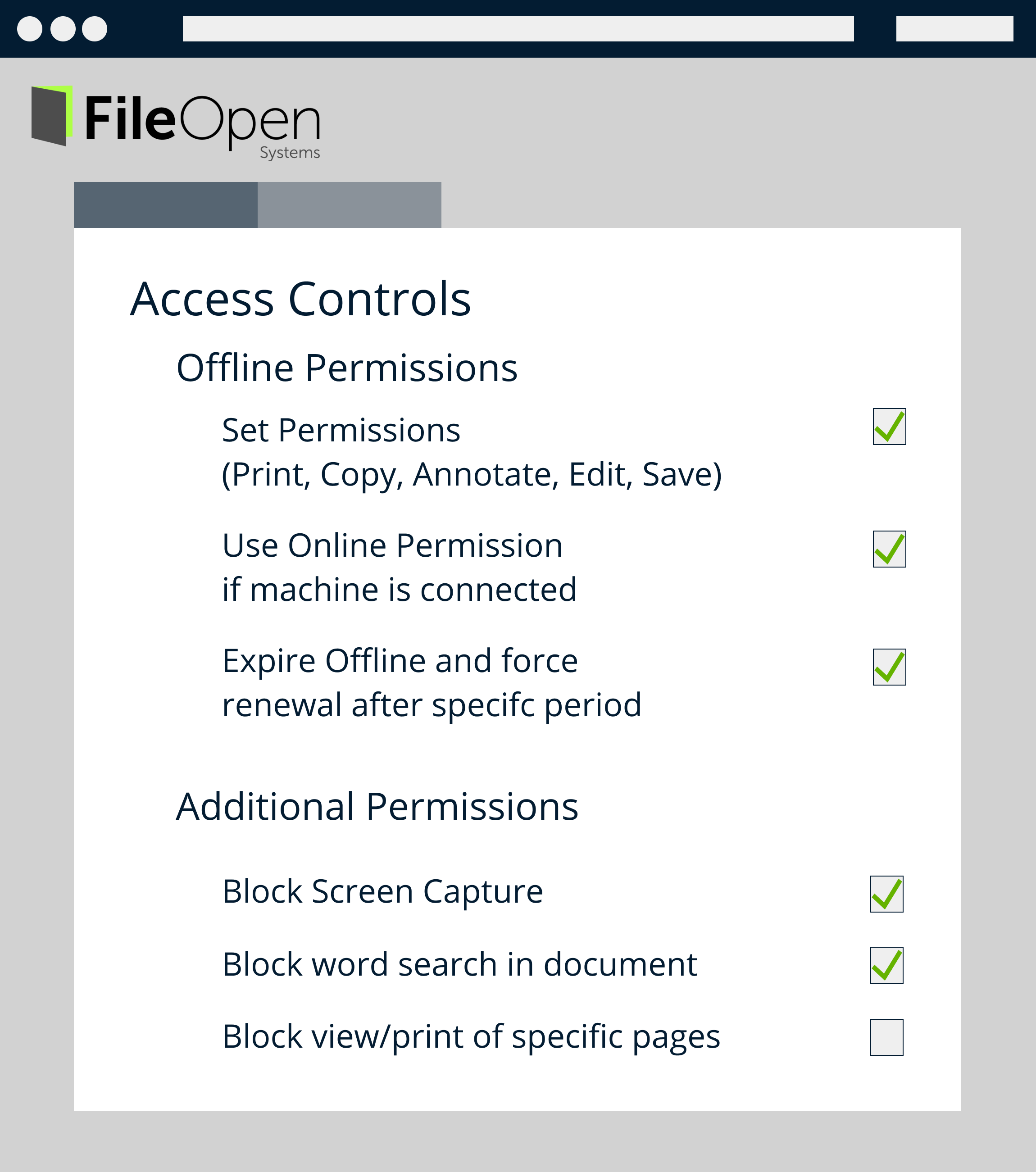 Access Controls - Offline